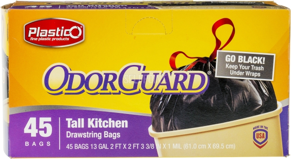 Plastico OdorGuard Tall Kitchen 13 Gal. Bags - Black - 45 ct.